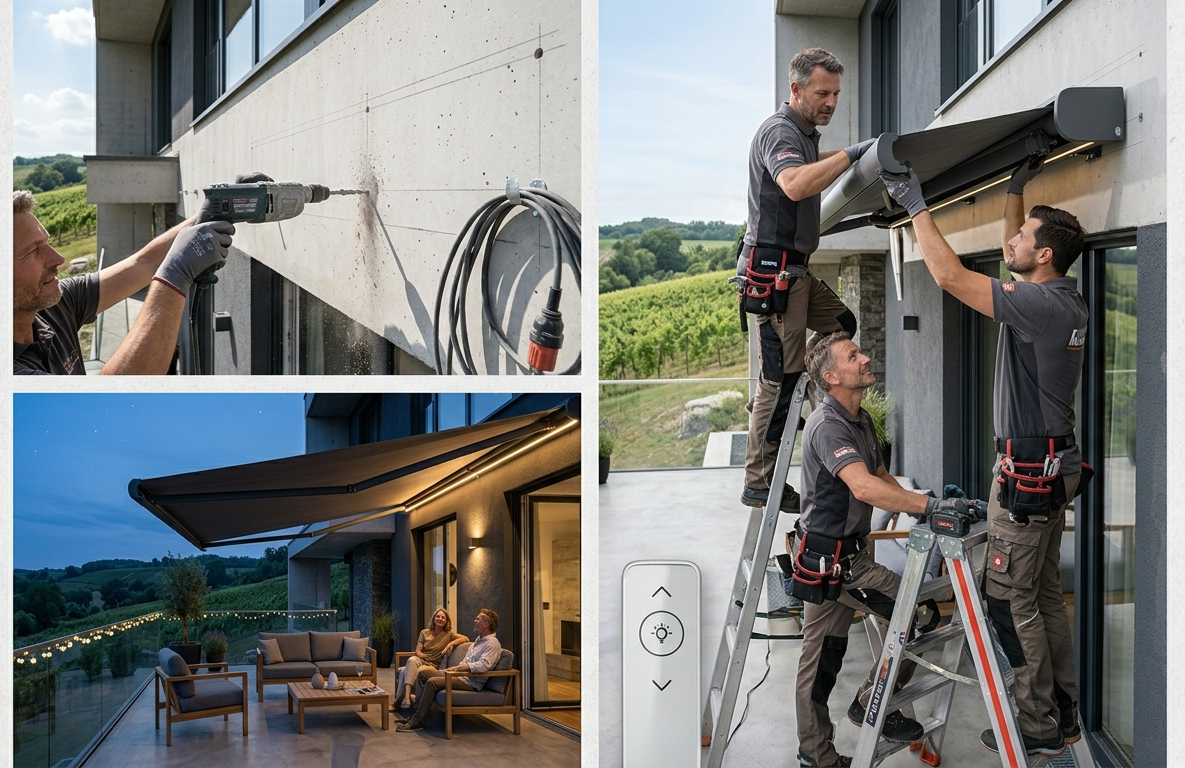Markise elektrisch mit Montage